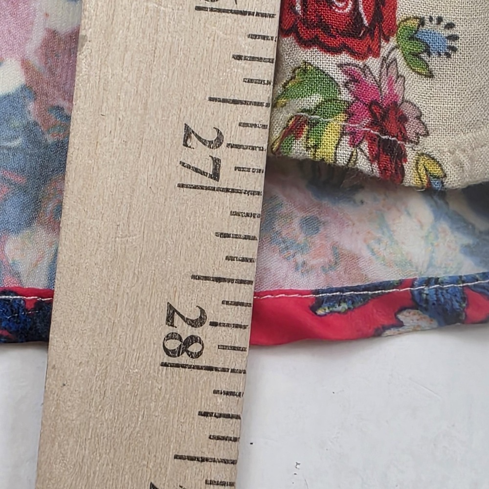 Cyrena Tunic Shirt Womens Small Multicolor Floral Button Front Boho Long Sleeve - Picture 11 of 11